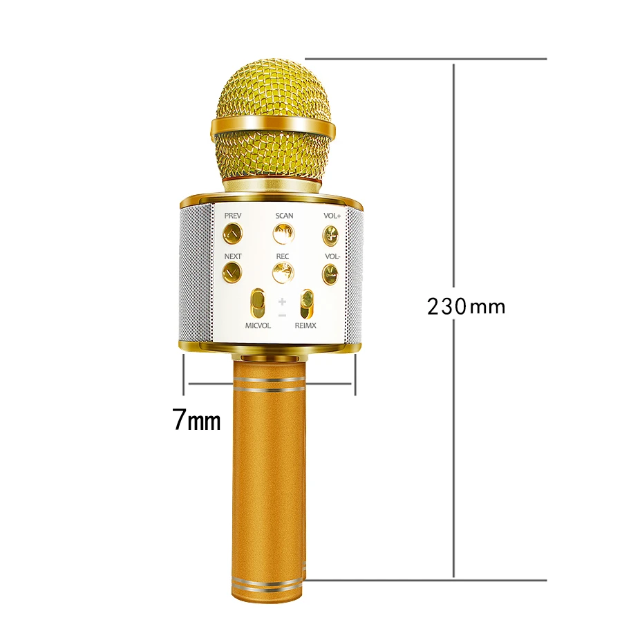 Microphone karaoké à Condensateur, Barre de son, Portable, UHF, sans Fil,  Bluetooth Rose